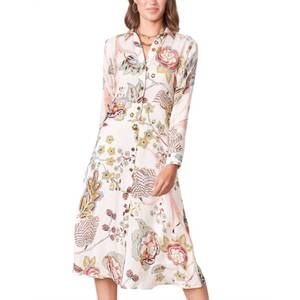 Spartina 449 Floral Midi Dress - Cream and Pink